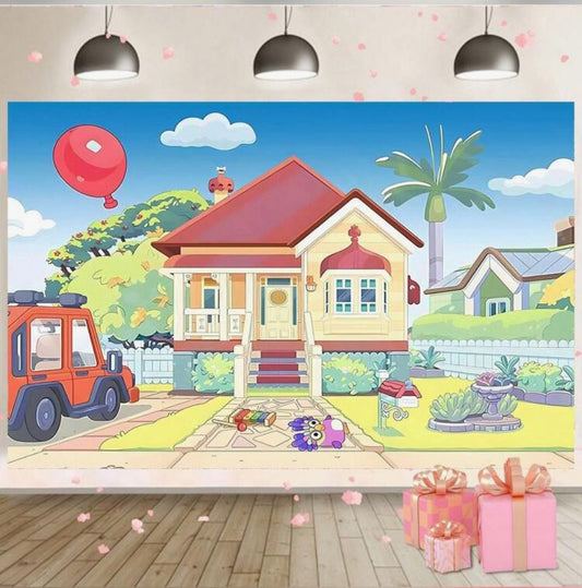 Bluey themed backdrop 6 feet 10 inches by 5 feet