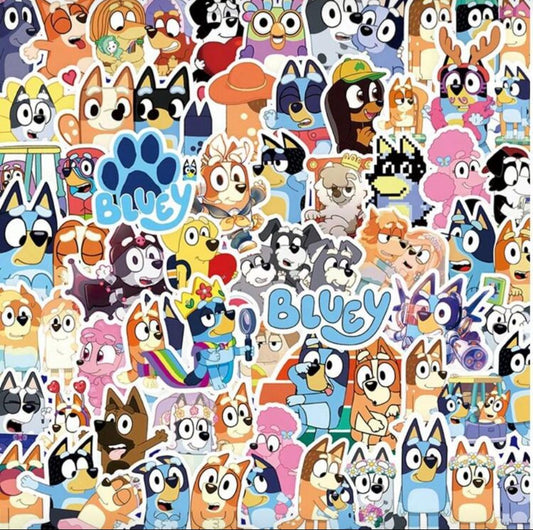 100 pcs bluey stickers