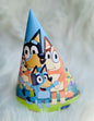 Bluey themed party hats 6 pcs