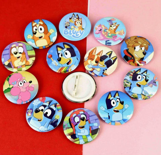 6 pcs bluey badges