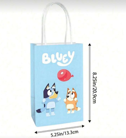 Bluey themed party favor bags 8 pcs
